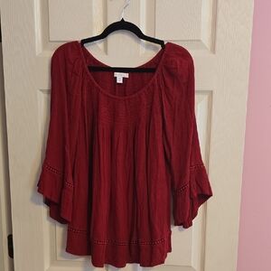 Westport Red Flowy Blouse